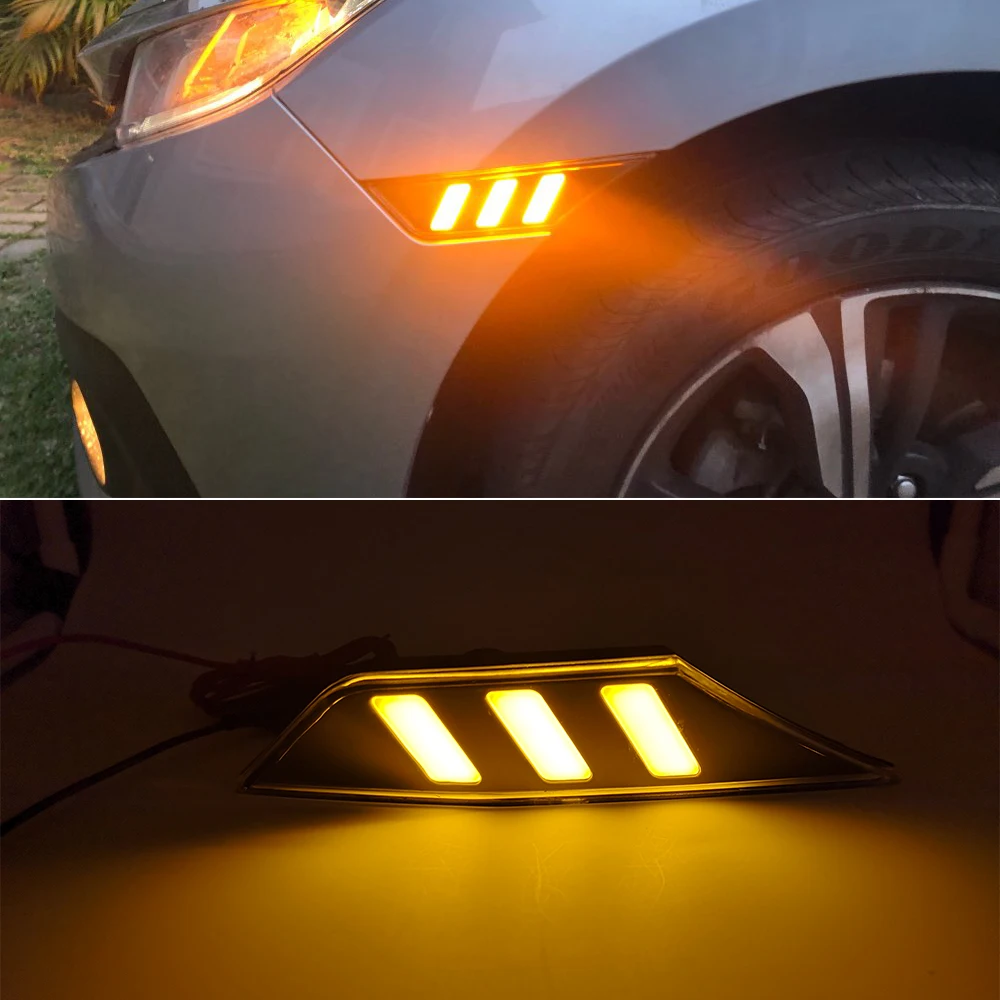 Автомобильная проблесковая 2 шт. для Honda Civic 2016 2017 2018 2019 2020 автомобильный Боковой
