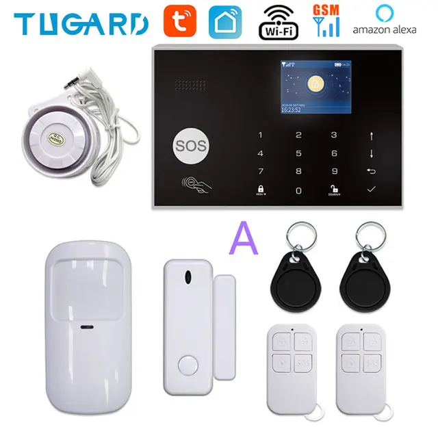 TUGARD G30 Tuya WiFi GSM Home Security Alarm System 433MHz Wireless Burglar Alarm Kit Works With Alexa Google APP Remote Control YK-002-GSM-G30-A