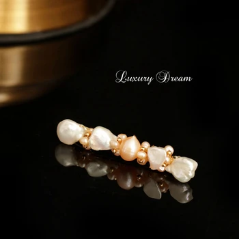 

Baroque Special-shaped Pearl Hairpin Natural Hair Clip Grace Hairpins Concise Edge Clamp Wedding Jewelry Ornaments