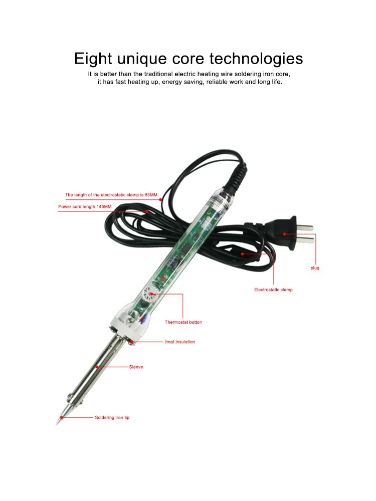 905C Electric Soldering Iron 60W Constant Temperature Adjustable External Heating Electric Soldering Iron Countless Display inverter arc welder