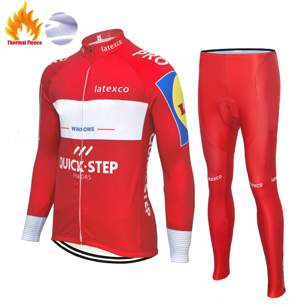 fleece set 8 uniforme ciclismo hombre Pro Team быстрый шаг с длинным рукавом Велоспорт Джерси 9D гелевая подкладка нагрудник набор велосипед roupa мужской велоспорт - Цвет: fleece set 8