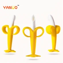 Iinfant – anneau de dentition en Silicone pour bébé, brosse à dents stéréoscopique, rose, bleu, banane souple, à dents de caduques, utilisation pour bébé de 3 mois et plus 