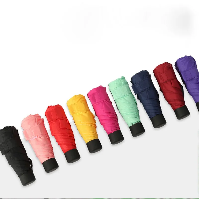 Mini Women Pocket Umbrella Anti UV Sun Umbrella Rain Windproof Light Folding Portable Umbrellas for Boy Girl