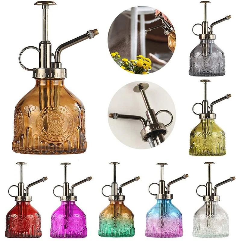 1Pc Retro Embossed Glass Small Plant Watering Can Portable Garden Balcony Flower Shower Spray Pot | Дом и сад