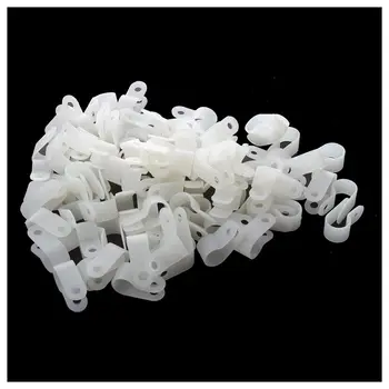 

100 Pcs White Plastic Clip Clamp Fastener for 10mm Cable Wire Hose