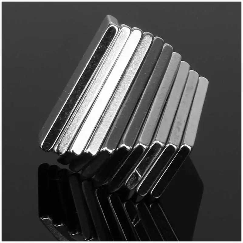 20x N52 Strong neodymium magnets Square block magnet 20x10x2mm Silver