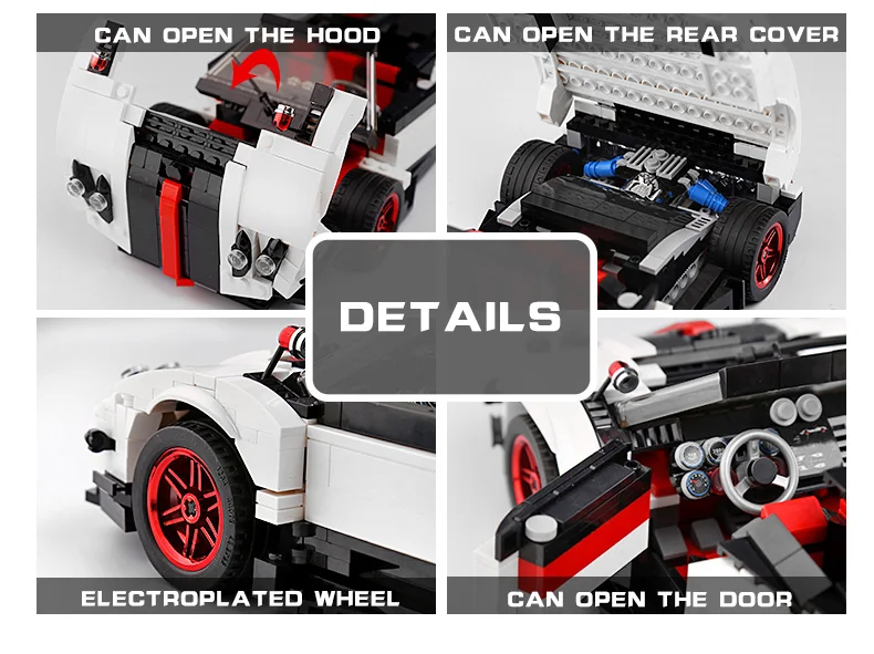 Yeshin Creator MOC Technic автомобили GTR скоростной комплект гоночных автомобилей строительные блоки кирпичи игрушки для детей рождественские подарки