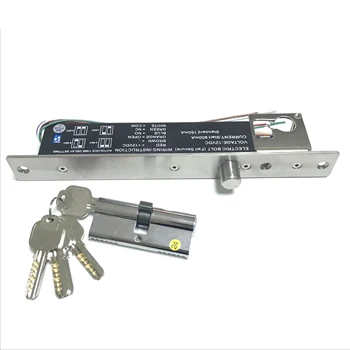 

DC12V Fail Secure NO Electric Bolt Lock With Mort Lock Cylinder used for Wooden metal door