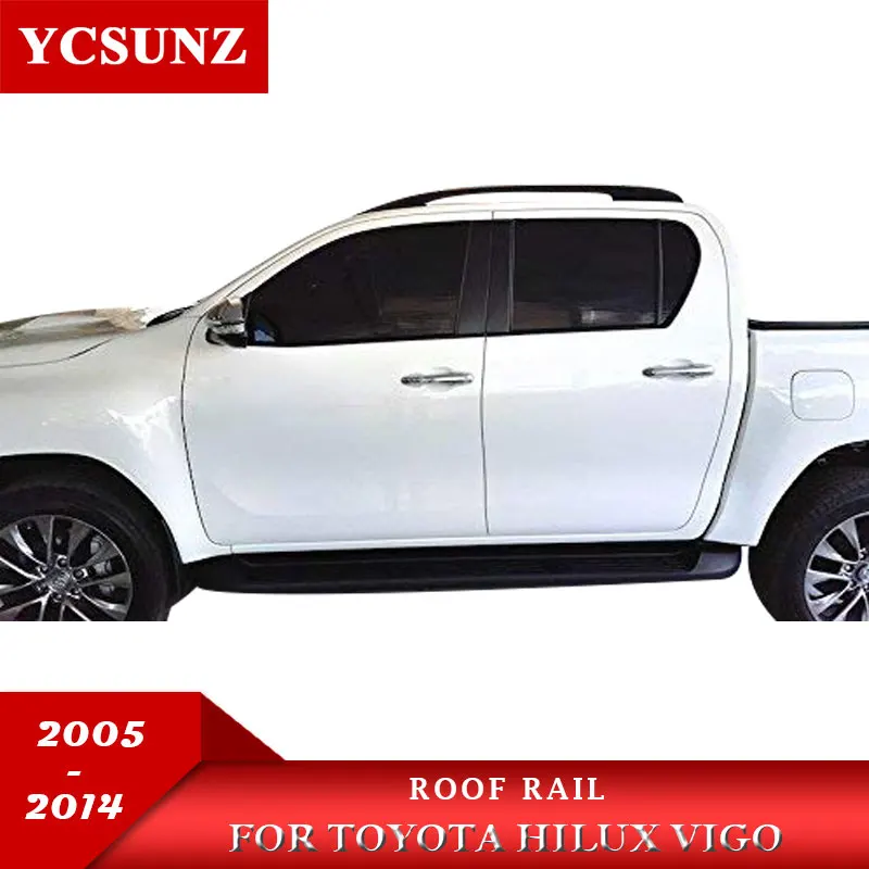 Рейлинги Rack Перевозчик бары бокового рельса для toyota hilux vigo 2005 2006 2007 2008 2009 2010 2011 2012