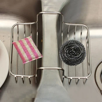 

Kitchen Storage Rack Stainless Steel 2 Sided Sink Strainer Basket Cleaning Filter Water Draining Holder Storage Basket New A05