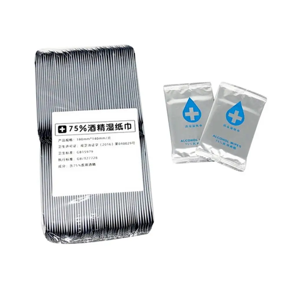 

100pcs wipes75% ethanol alcohol wipes for antibacterial and antiviral protection for disinfection sterilization dropshipping