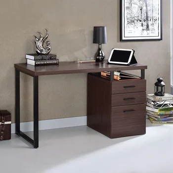 

Gray Oak Desk Office Platform Drawer Storage Shelf Office Table Bedside Table Laptop Study Desk Computer Desk