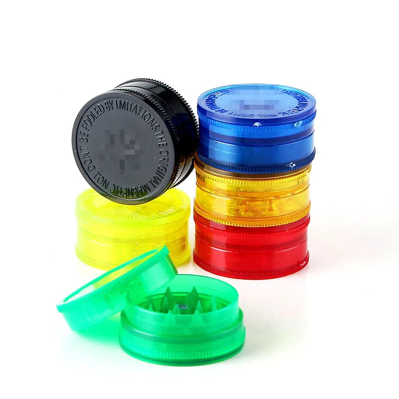 Amoladora de hierbas de plástico, 3 capas, 60mm de diámetro, molinillo para especias, accesorios para pipa de fumar