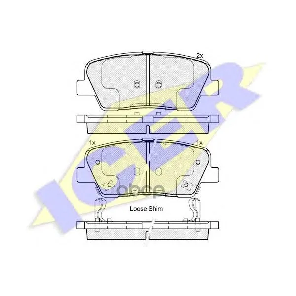 181954_колодки Дисковые Задние! Hyundai Entourage V6 3.8 07 Icer 181954 Icer арт. 181954