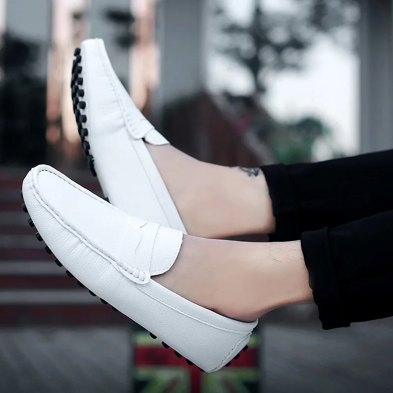 Итальянская повседневная обувь больших размеров мужские лоферы люксовый бренд из натуральной кожи модные слипоны формальные мужские туфли-мокасины Zapatos PUTILER