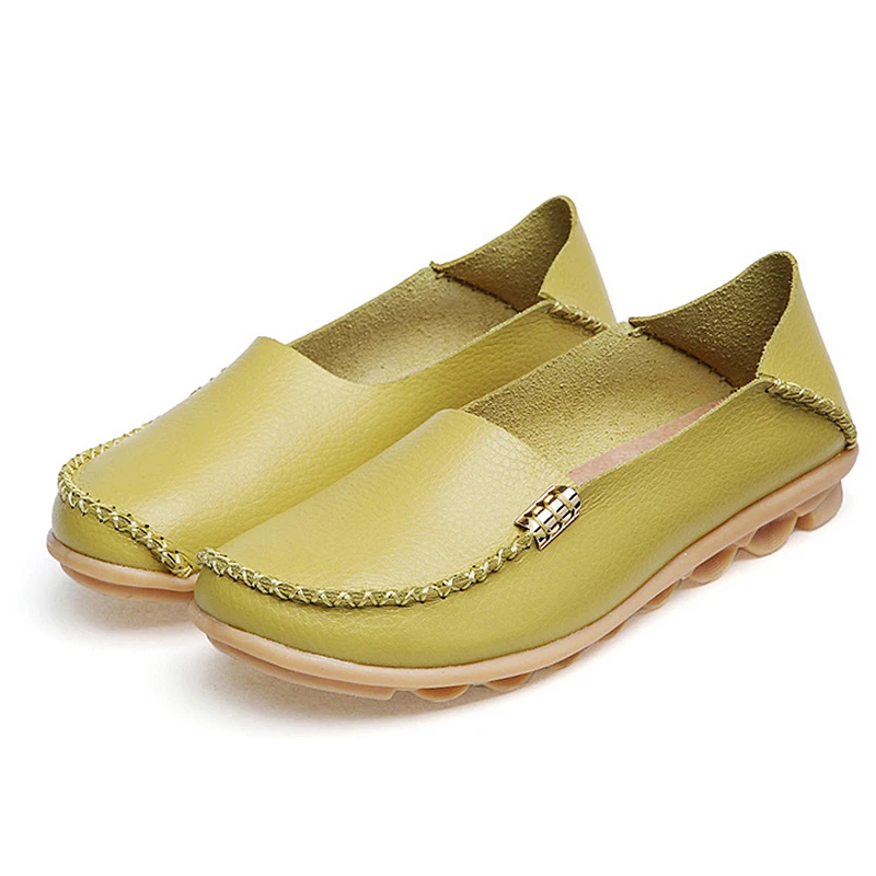 

2020 High Quality Flats Women Genuine Leather Flats Shoes Handmade Comfort Loafers Leisure Women's Shoes Slipony Platform Shoes