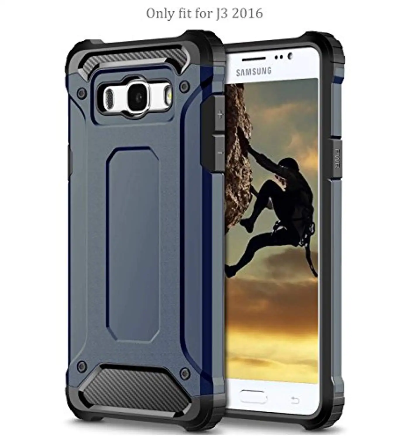 Carbon Fiber TPU Plastic 2 IN 1 Hybrid Armor Phone Case For Samsung Galaxy J3 J5 J7 2017 A3 A5 A7 2016 Cover Hard Antishock |