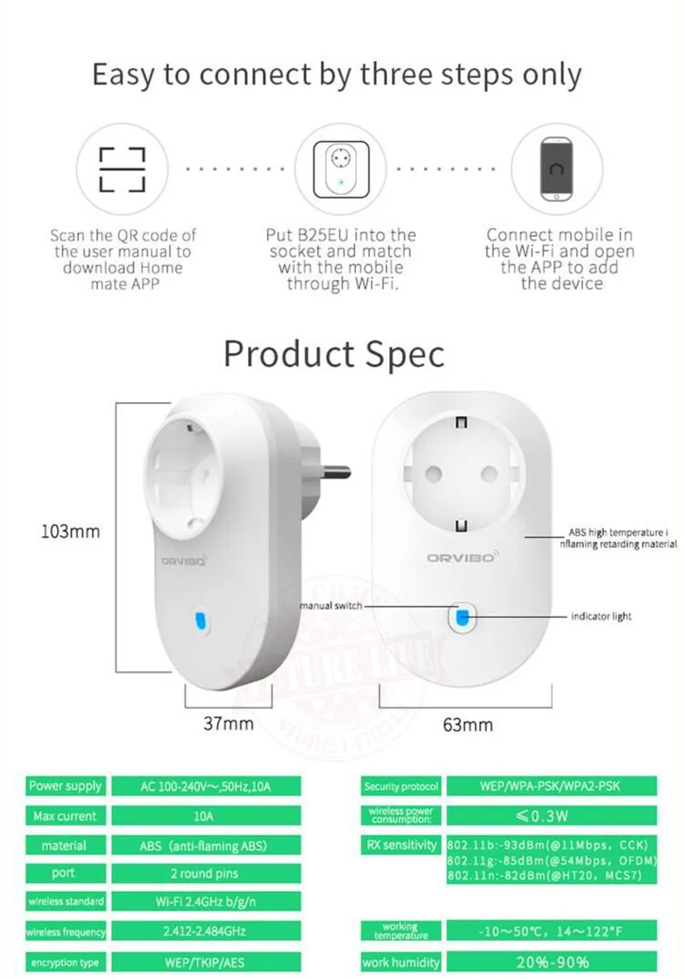  Alexa& Google Home Orvibo Home Automation B25 EU/U/UK/AU Smart Power Socket Plug 4G/WiFi Remote Con