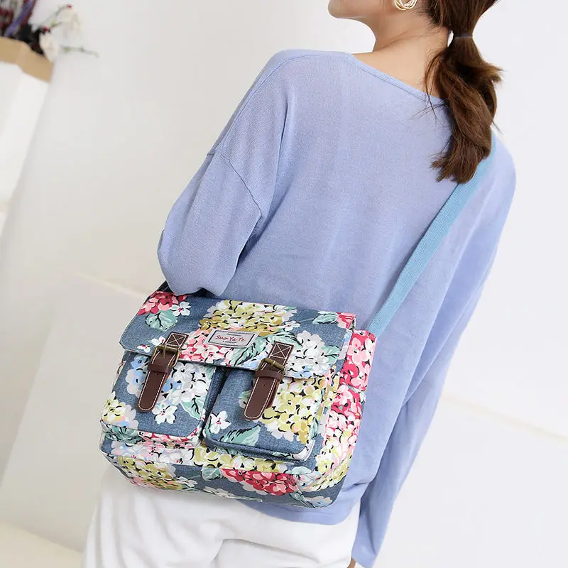 Небольшой Для женщин через плечо сумка в Корейском стиле с модным цветочным узором Для женщин Курьерские сумки Обложка женские холщовые сумки Мумия сумка кошелек