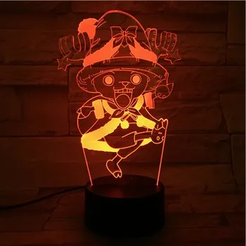 

One Piece 3D Lamp Bucky Chopper Solon Unique Gift for Children Office Decoration Touch Sensor Led Night Light Lamp Multi-color