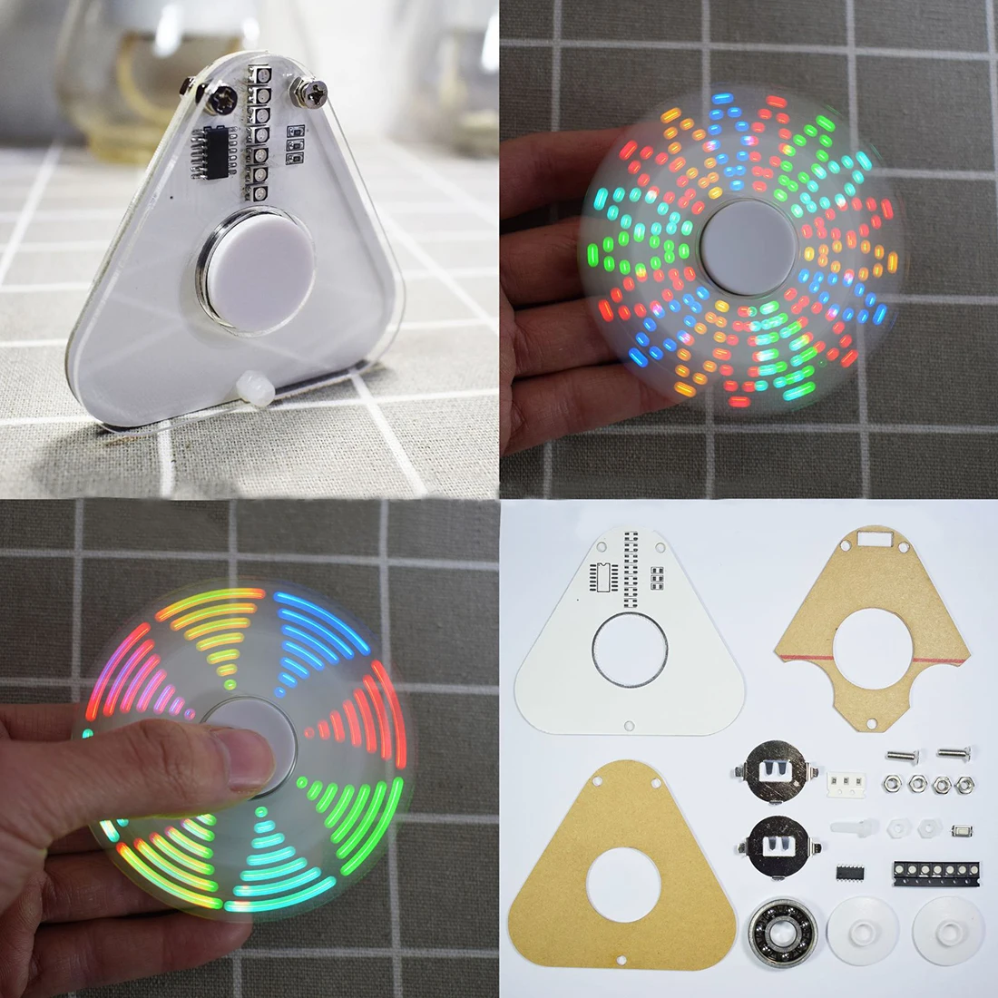 DIY Круглый треугольник светодиодный ладонь-топ POV вращение SMD обучающий комплект