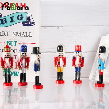 

6 Pcs Painted Nutcracker Soldier Wooden Christmas Pendant Ornaments Christmas Tree Decorations 12cm Xmas Kid Gift New Year Decor