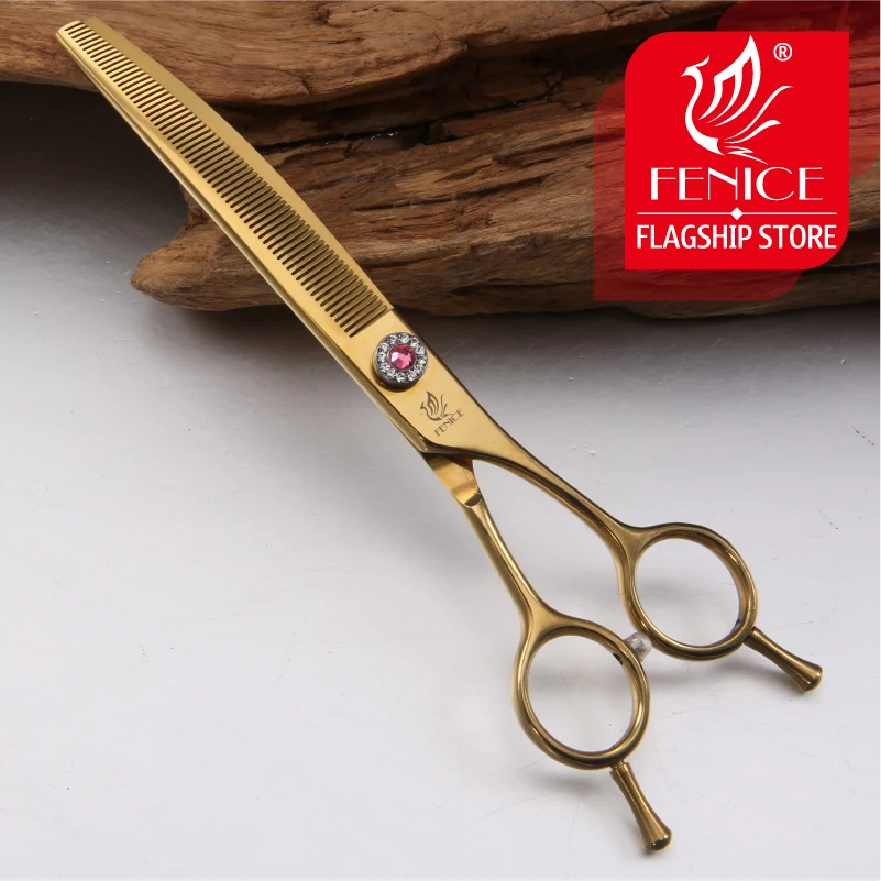 Tanie Fenice high end 7.0 cala profesjonalne nożyczki do pielęgnacji psów zakrzywione nożyce do cieniowania dla psów i kotów sierść zwierzęca tijeras tesoura