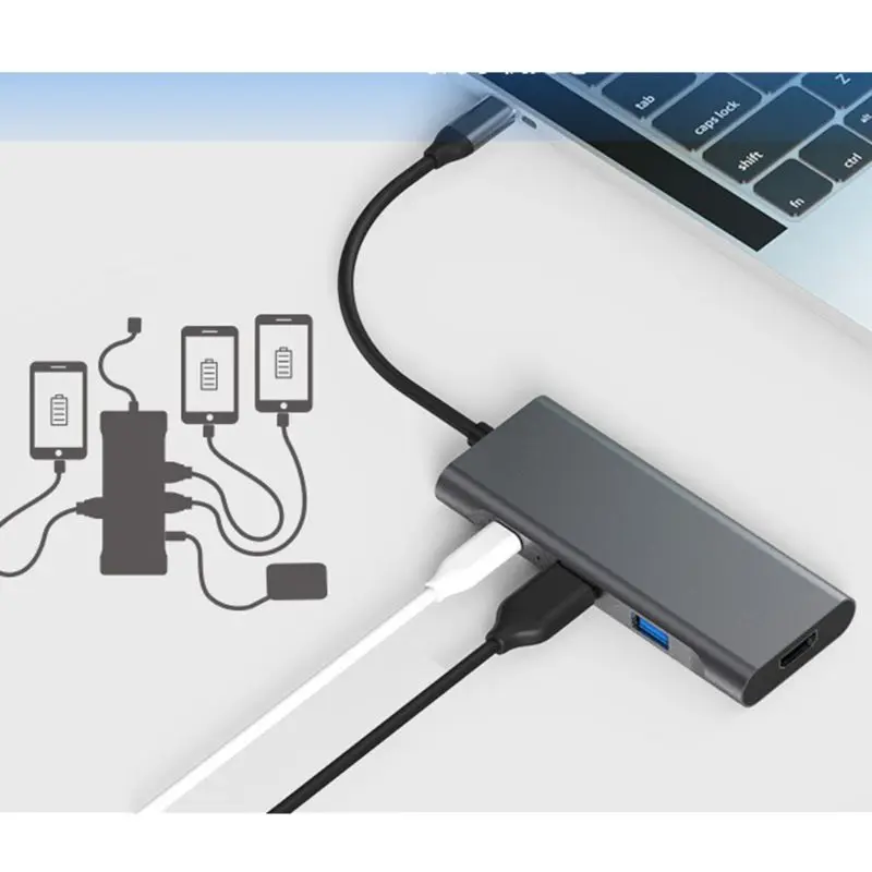 7 в 1 USB C концентратор ключ с HDMI для MacBook Air Pro и других типов C ноутбука