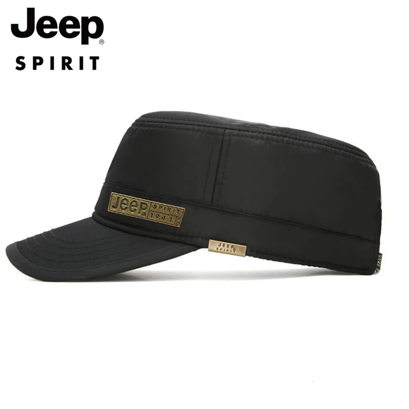 JEEPSPIRIT, зимняя мужская шапка, толстая, теплая, флисовая, противообрастающая, ветрозащитная, мужская, черная, регулируемая, водонепроницаемая, мужская шапка, повседневная, мужская шапка