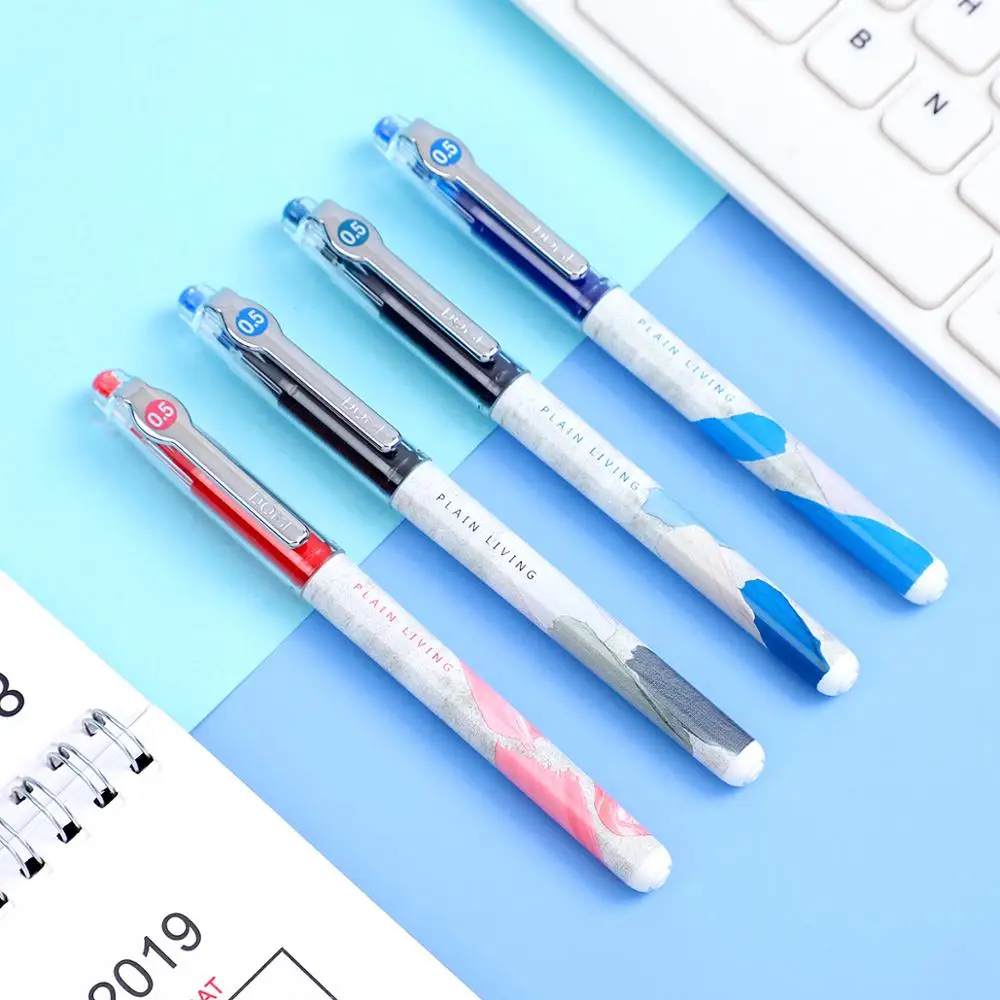 

4pcs/set Creative Color graffiti Straight liquid pen Simple color ink gel pen Large capacity ink pens kawaii school supplies