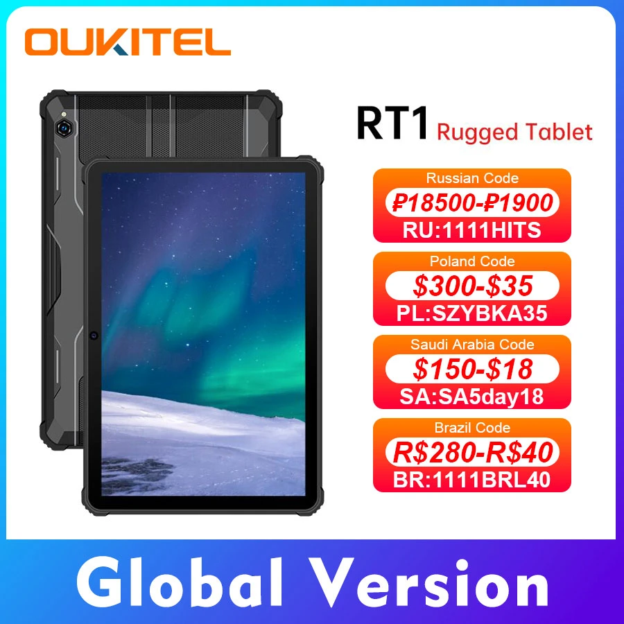 Oukitel 4G Net Rugged Tablet Phone 4GB+64GB 10000mAh 10.1" FHD+ Octa Core Android Tablet Phone 16MP +16MP Tablet best android cell phone