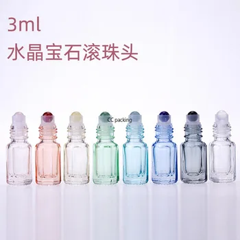 

3ML 6ml Crystal perfume roller bottle,roll on bottles for essential oils,recycled gemstone rollers essential oil roll on bottles