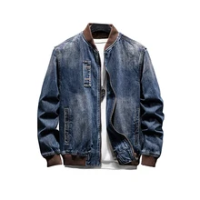 2021 Spring Autumn New Men Denim Jacket Brand Casual Pilot Bomber Coats Mens Jeans Jacket Male Retro Fashion Outerwear Coat Man