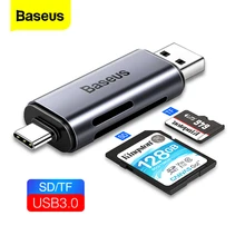 Baseus Card Reader USB 3.0 2 In 1 SD/TF Card For PC Computer Laptop Mobile Phone OTG Smart Memory Type C Card Reader Adapter Baseus Card Reader USB 3.0 2 In 1 SD/TF Card For PC Computer Laptop Mobile Phone OTG Smart Memory Type C Card Reader Adapter