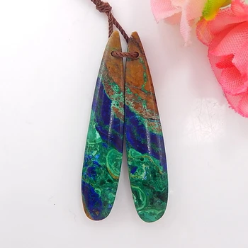 

Wholesale!Blue Azurite fashion woman Earring Bead,Fashion Jewelry For Women Earrings Accessories 42x8x5mm,7.5g