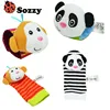 100pcs / 25 sets of newborn baby rattle toys Sozzy Garden Bug animal cute cartoon wrist rattle and plush socks wholesale ► Photo 3/6