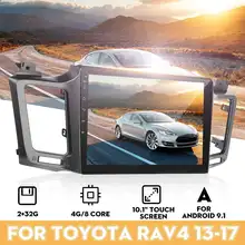 10.1 Polegada reprodutor automático dos meios de dvd dos multimédios do núcleo do quadrilátero do andróide 9.1 do jogo do carro para toyota rav4 2013-2017 buit na navegação de gps