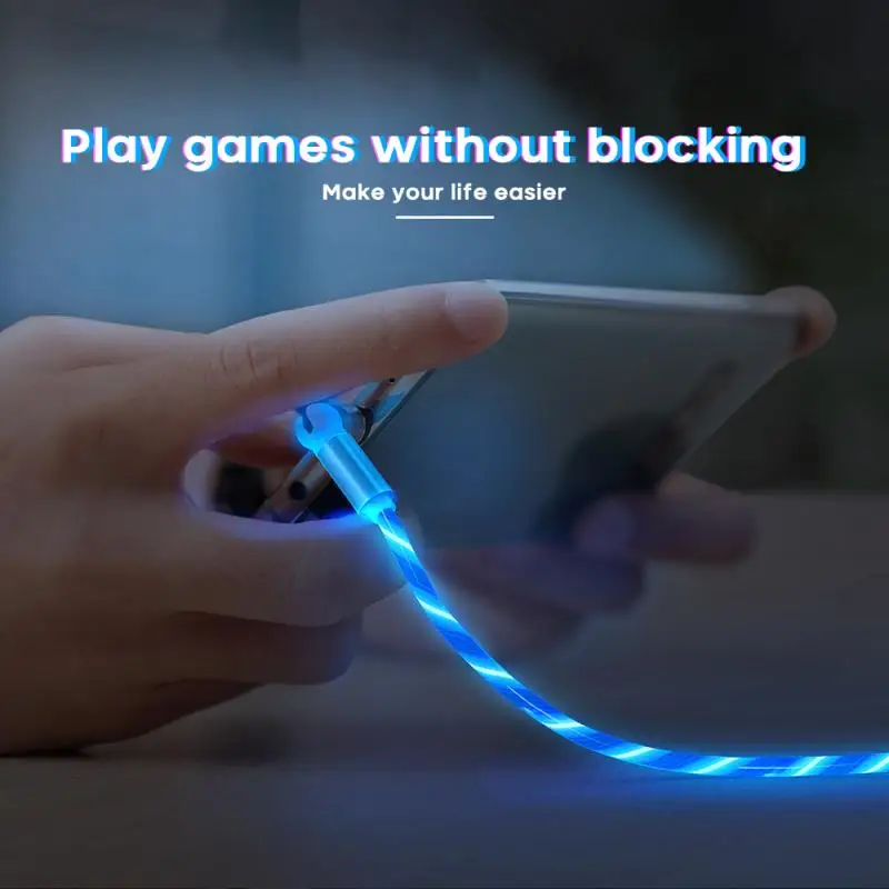 Glowing Data Cable Mobile Phone Charging Cables LED Micro USB Type C Charger For iPhone Samsung Android USB C Charge Wire Cord quick charge 2.0