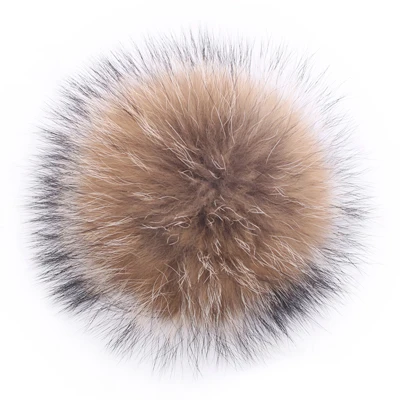 15 cm Raccoon Fur 15 см DIY настоящие помпоны из меха енота для вязаных шапок с черепами вязаные шапки шарфы и брелок натуральные помпоны из лисьего меха - Цвет: 15 cm Raccoon Fur