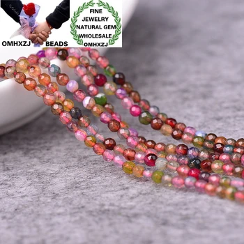 

OMHXZJ Wholesale ZB251 2 3 4 6mm DIY Bracelet Necklace Jewelry Accessories Components Natural Stone Fine Tourmaline Cut Beads