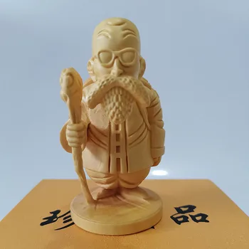 

Solid wood hand-carved tortoise old man statue，Modern art sculpture，Cute home decorations，Car decoration gift figurines