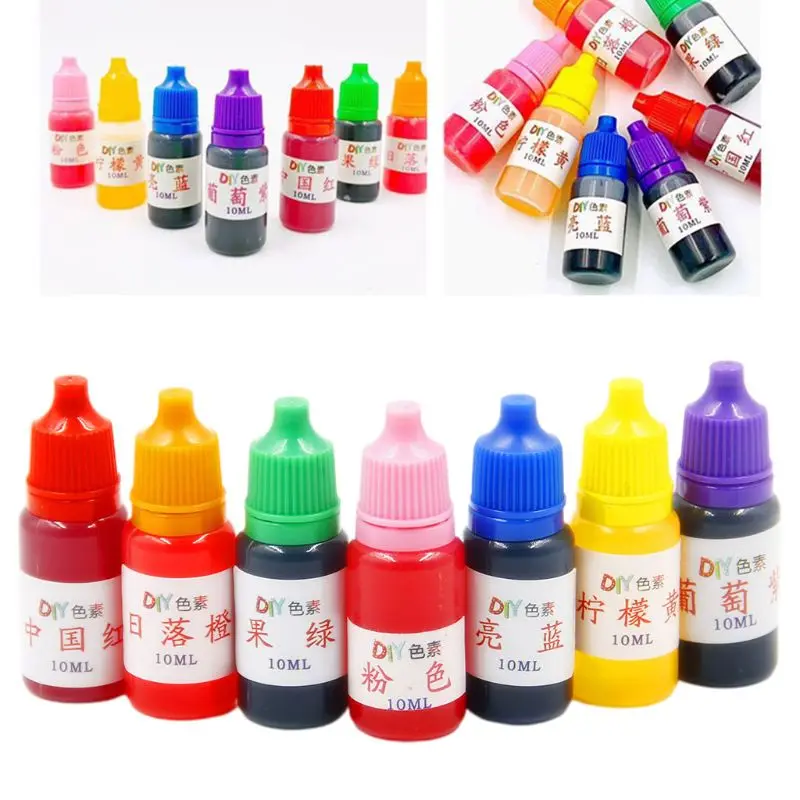 

7 Pcs/set 10ml Food Grade Dyeing Pigment Slime Crystal Mud Colorant Epoxy Crystal DIY Hand-Made Jewelry Accessories F3MD