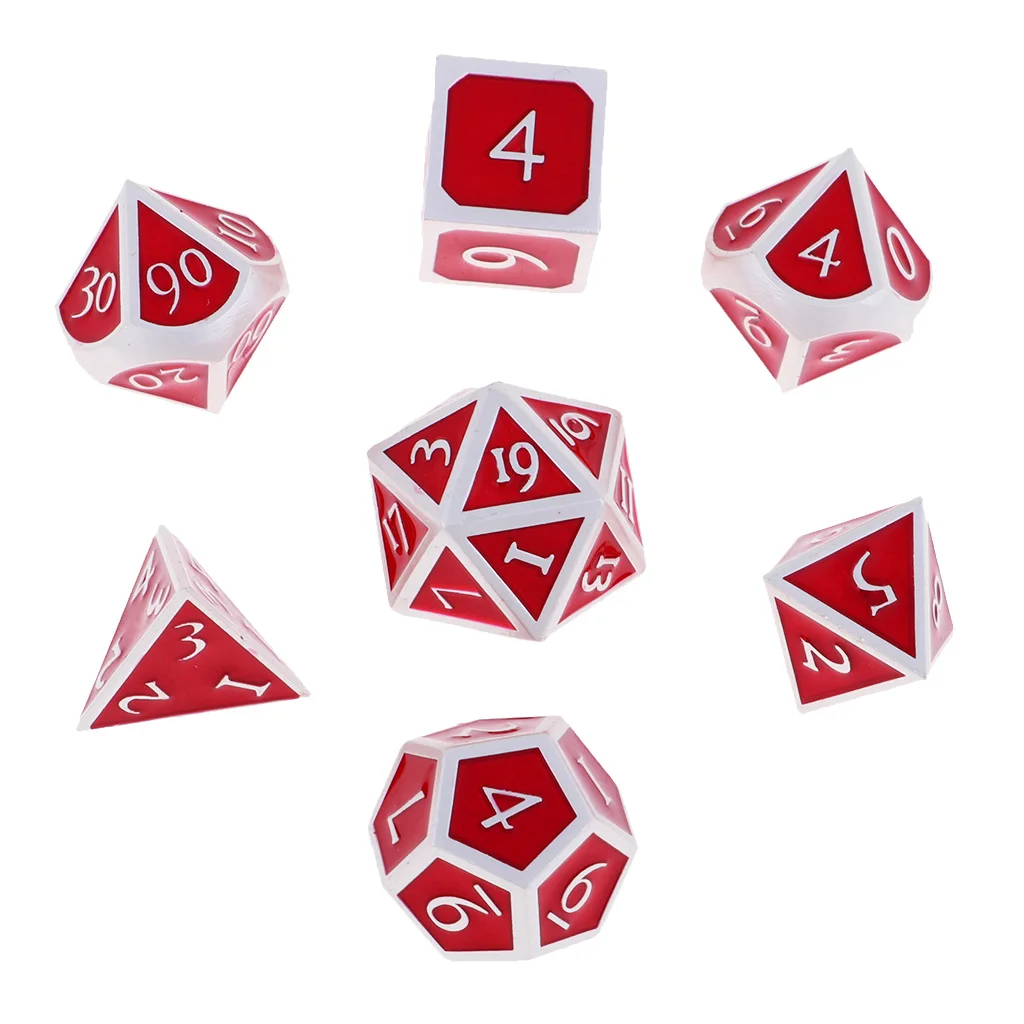 7 шт многогранных кубиков D4 D6 D8 D10 D12 D20 для DND RPG MTG игр