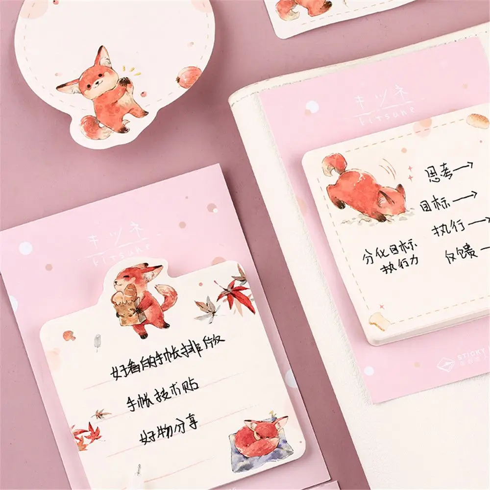 Милый кролик Лисичка блокнот Kawaii карта сообщения бумага школа 30 листов
