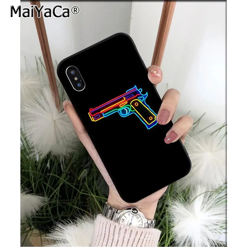 MaiYaCa черный флуоресцентный неоновый высококачественный чехол для телефона для Apple iPhone 8 7 6 6S Plus X XS MAX 5 5S SE XR мобильных телефонов - Цвет: A9