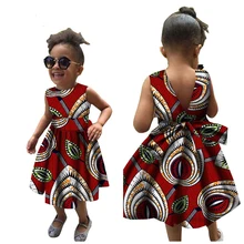 Детские летние платья в африканском стиле для девочек; Новинка года; Bazin; традиционная Дашики с цветочным принтом; винтажная одежда в африканском стиле