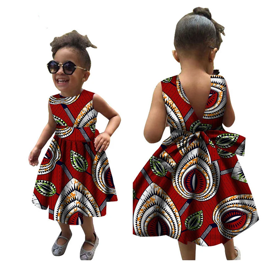 Детские летние платья в африканском стиле для девочек; Новинка 2019 года; Bazin; традиционная Дашики с цветочным принтом; винтажная одежда в