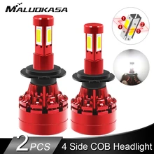 2PCS LED 360 H7 Headlight Bulb 16000LM 4 Side COB LED H4 H1 H11 H8 HB3 HB4 Auto Fog Lights 12v 24v Car Lights for Hyundai/Skoda