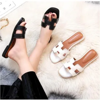 

2020 summer ladies fashion flat slippers simple plus size indoor PUH slippers designer rubber beach flip flops