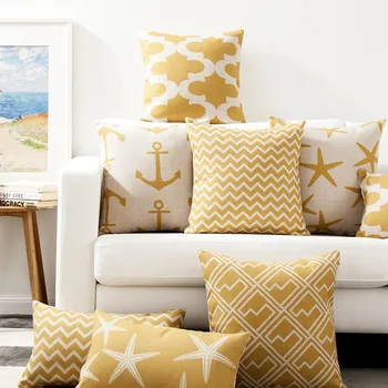 

Decorattive throw pillow cover case elegant noble gold color geometric cotton linen cushion cover for sofa home housse coussin